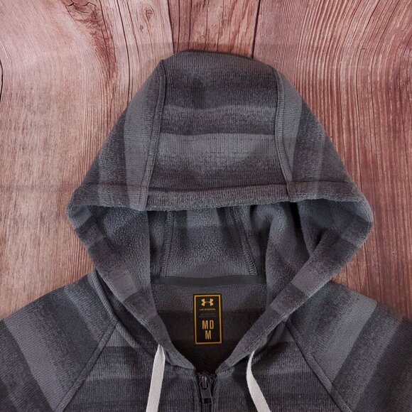 *READ* Under Armour Womens Medium Storm Full Zip Hooded Jacket Gray 1240071 - Picture 6 of 14